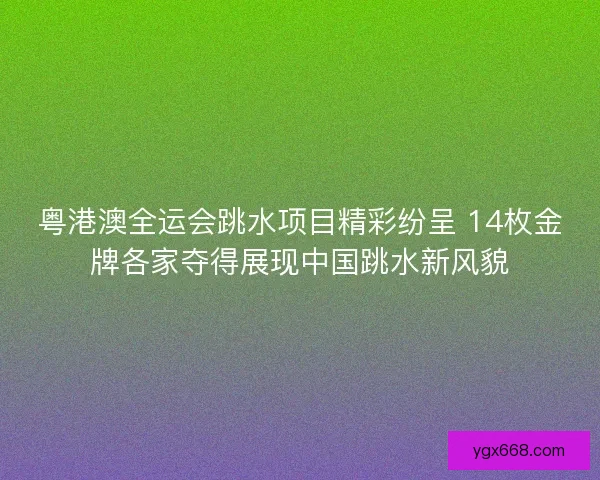 粤港澳全运会跳水项目精彩纷呈 14枚金牌各家夺得展现中国跳水新风貌