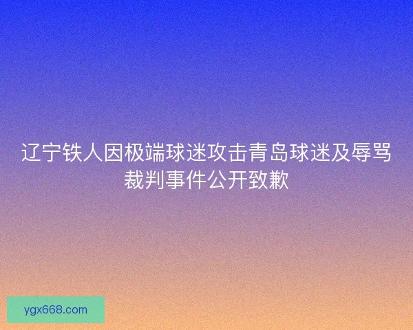 辽宁铁人因极端球迷攻击青岛球迷及辱骂裁判事件公开致歉