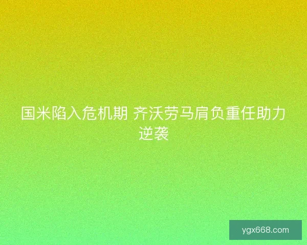 国米陷入危机期 齐沃劳马肩负重任助力逆袭
